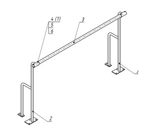 Станок хореографический напольный (1,5 метра, однорядный) - fgospostavki.ru - Белово