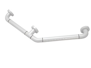 Поручень угловой трехопорный с антибактериальным покрытием (белая) - fgospostavki.ru - Белово