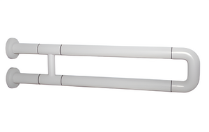 Поручень неоткидной двухопорный с антибактериальным покрытием (белый) - fgospostavki.ru - Белово