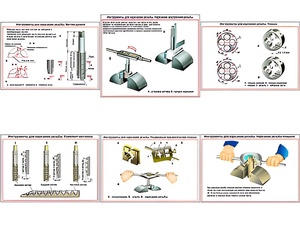 Плакаты ПРОФТЕХ "Инструменты для нарезания резьбы" (6 пл, винил, 70х100) - fgospostavki.ru - Белово