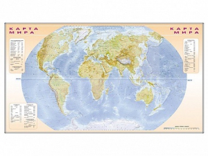 Фрагмент (демонстрационный) маркерный (двухсторонний) "Карта мира и Российской Федерации" + комплект тематических магнитов - fgospostavki.ru - Белово