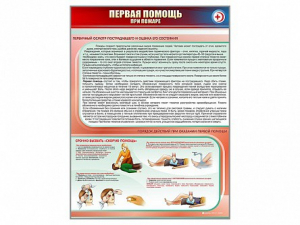 Стенд "Первая помощь при пожаре" - fgospostavki.ru - Белово