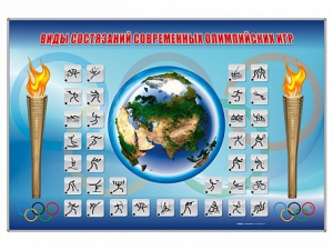 Магнитно-маркерная доска "Олимпийские виды спорта" с комплектом тематических магнитов - fgospostavki.ru - Белово