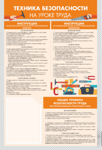 Стенд-уголок "Техника безопасности на уроках труда" - fgospostavki.ru - Белово