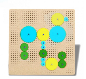 Тактильно-развивающая панель с разноцветными шестеренками - fgospostavki.ru - Белово