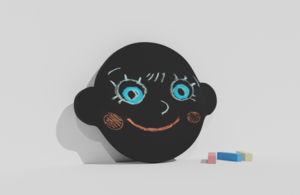 Фигурная грифельная меловая доска на тему эмоций - fgospostavki.ru - Белово