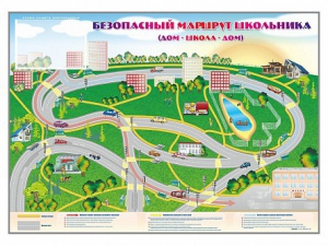 Магнитно-маркерная доска "Безопасный маршрут школьника (дом – школа – дом)" с комплектом тематических магнитов - fgospostavki.ru - Белово