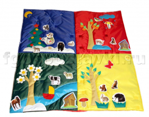 Дидактический коврик "Времена года" с дополнительными аппликациями животных - fgospostavki.ru - Белово