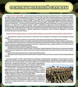 Стенд "Основы военной службы" - fgospostavki.ru - Белово