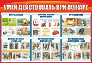 Стенд "Умей действовать при пожаре" - fgospostavki.ru - Белово