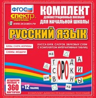 Динамические раздаточные пособия. Русский язык (комплект демонстрационных материалов). Касса букв, слогов, звуковых схем с набором интерактивных таблиц. - fgospostavki.ru - Белово