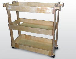 Тележка для спортинвентаря и игрушек (3 полки) 115х50х90см (фанера лак) - fgospostavki.ru - Белово