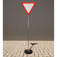 Знак дорожный "Уступите дорогу" 2.4 типоразмер 40 на стойке с основанием 3кг - fgospostavki.ru - Белово