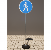Знак дорожный "Пешеходная дорожка" 4.5.1 типоразмер 40 на стойке с основанием 3кг - fgospostavki.ru - Белово