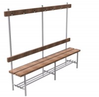 Скамья для раздевалок односторонняя с вешалкой (1,5 метра) - fgospostavki.ru - Белово