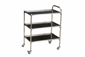 Столик инструментальный передвижной из нержавеющей стали с тремя полками (импортные колеса) - fgospostavki.ru - Белово