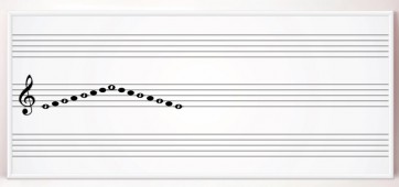 Настенная магнитно-маркерная доска с нотным станом и знаками музыкальной нотации. Вариант 2 - fgospostavki.ru - Белово