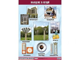 Таблица демонстрационная "Наблюдение за погодой" (винил 100*140) - fgospostavki.ru - Белово