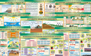 Комплект таблиц "Экология (9 листов)" (100х140 сантиметров, винил) - fgospostavki.ru - Белово