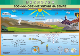 Таблица "Возникновение жизни на земле" (100х140 сантиметров, винил) - fgospostavki.ru - Белово