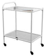 Столик процедурный передвижной металлический с двумя полками из стекла колеса мебельные - fgospostavki.ru - Белово
