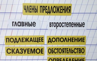 Набор магнитных карточек "Члены предложения" (фон жёлтый) - fgospostavki.ru - Белово