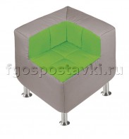 Пуф угловой со спинкой  на хромированных ножках - fgospostavki.ru - Белово