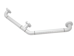 Поручень угловой трехопорный с антибактериальным покрытием (белая) - fgospostavki.ru - Белово