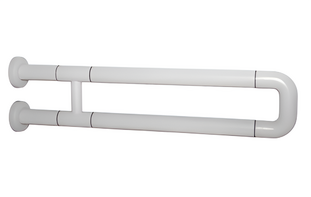 Поручень неоткидной двухопорный с антибактериальным покрытием (белый) - fgospostavki.ru - Белово