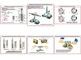 Плакаты ПРОФТЕХ "Инструменты для нарезания резьбы" (6 пл, винил, 70х100) - fgospostavki.ru - Белово