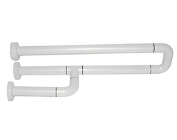 Поручень неоткидной трёхопорный с антибактериальным покрытием (белый) - fgospostavki.ru - Белово