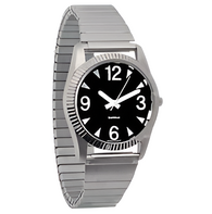 Часы мужские с черным циферблатом на растягивающемся ремешке - fgospostavki.ru - Белово