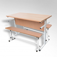 Обеденная группа четырехместная со скамьей - fgospostavki.ru - Белово