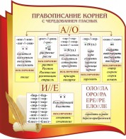 Стенд "Правописание корней с чередованием гласных" - fgospostavki.ru - Белово