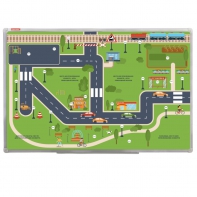 Магнитно-маркерная доска "Безопасный маршрут школьника" (дом-школа-дом) с комплектом тематических магнитов КМ-17 - fgospostavki.ru - Белово