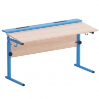 Стол ученический двухместный с наклоном столешницы (0-15°) на прямоугольной трубе - fgospostavki.ru - Белово