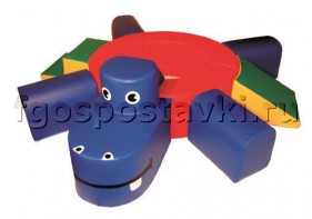 Сухой бассейн "Весёлый бегемот" с приставными элементам - fgospostavki.ru - Белово