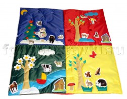 Дидактический коврик "Времена года" с дополнительными аппликациями животных - fgospostavki.ru - Белово