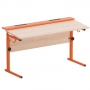 Стол ученический двухместный с наклоном столешницы (0-15°) на прямоугольной трубе - fgospostavki.ru - Белово